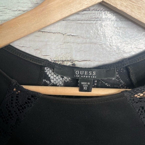 Guess xs black mini dress lace cut out body con - Picture 5 of 9